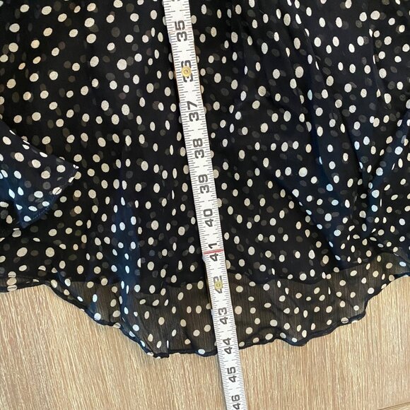 Jackie Bernard Eklektic Dress Low Back Ruffle Layers Polka Dot Black Sz 8 - Picture 15 of 15